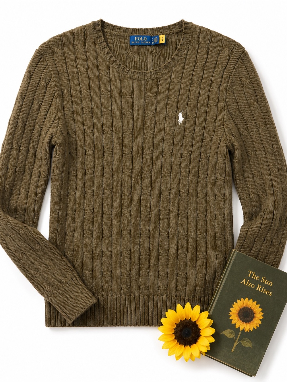 POLO RALPH LAUREN 100% Cotton Cable-Knit Sweater — Size S
